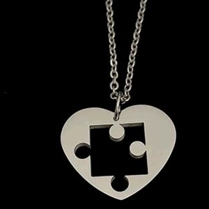 NEW Cut Out Puzzle Piece Stainless Steel Necklace